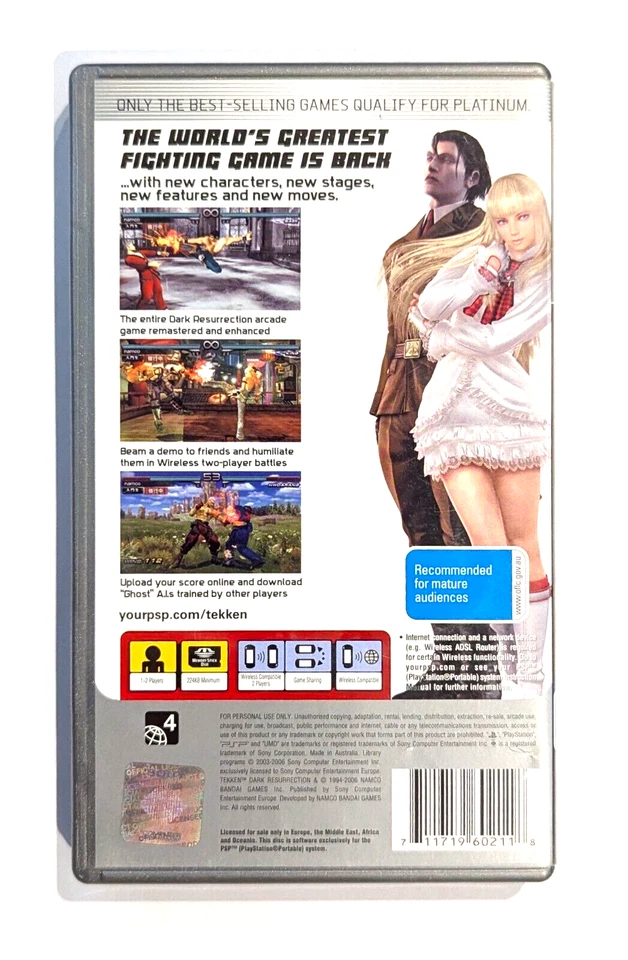 Tekken Dark Resurrection PSP Sony Playstation Portable Complete with Manual PAL - Image 2 of 4
