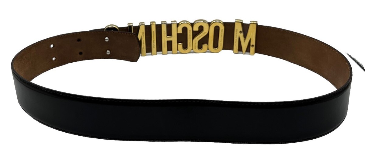 Moschino Leather Belt Black Size Italy 42 US 34 | eBay