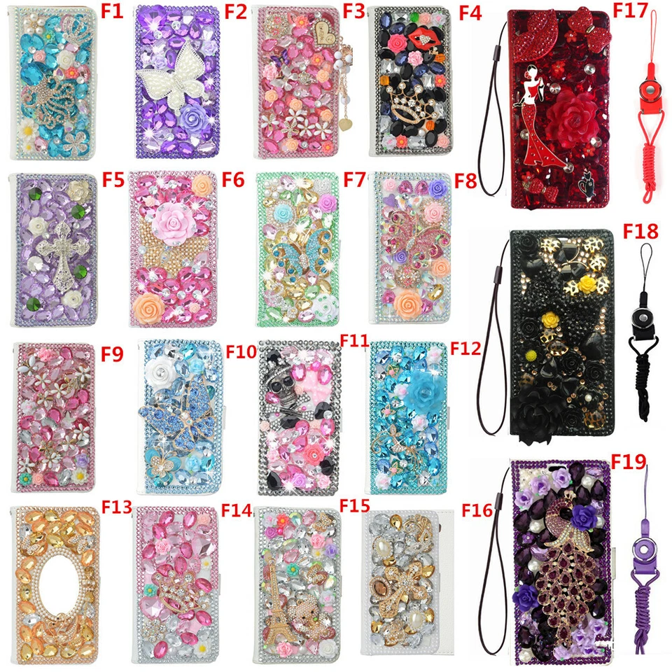 For Apple iPhone 17 Bling Leather PHONE Case Cover & straps - Image 4 of 4