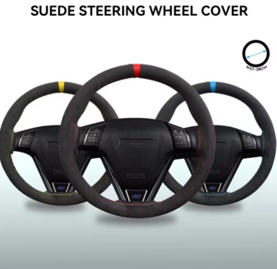 For RENAULT TRAFIC SUEDE ALCANTARA STEERING WHEEL COVER SPORT STRIPE UPGRADE 