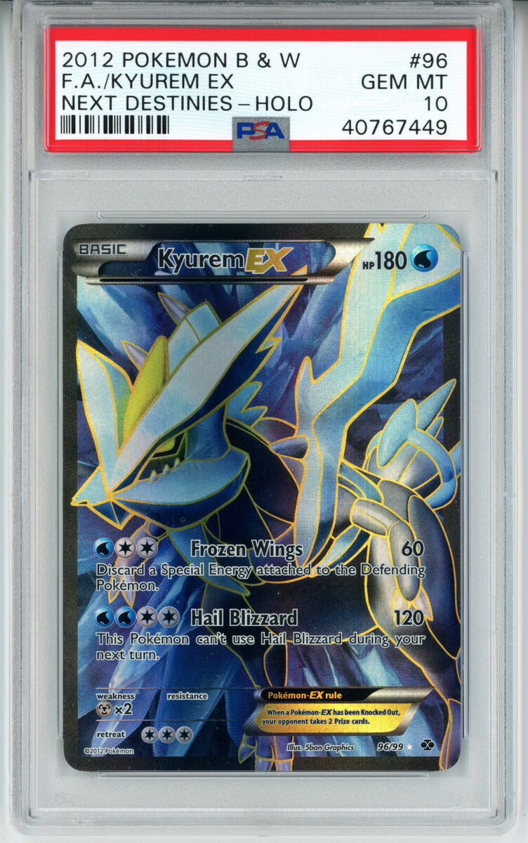 2012 POKEMON NEXT DESTINIES KYUREM EX #96 FULL ART HOLO PSA 2012 POKEMON NEXT DESTINIES KYUREM EX #96 FULL ART HOLO PSA