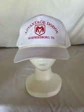 Vintage White Trucker Snapback Baseball Hat Cap with advertising