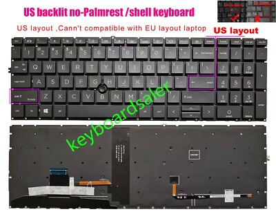 US Keyboard For HP 850 855 G7 G8 Zbook Firefly 15 G7 G8,HSN-136C-5 HSN-141C-5