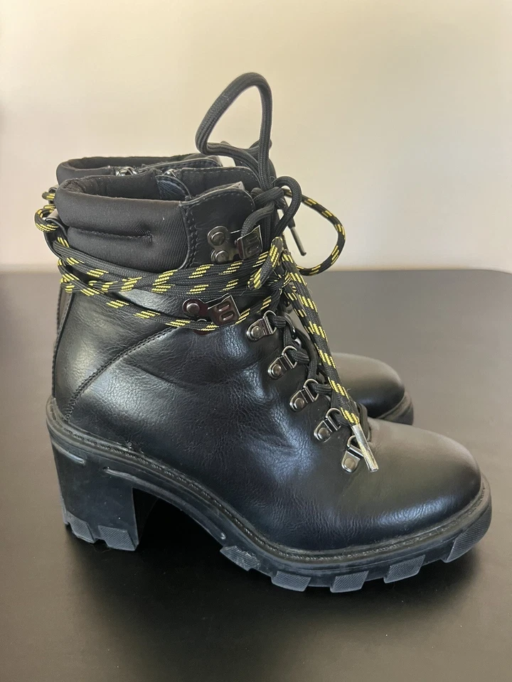 BCBGeneration 系带靴 3 英寸高黑色女式 6M 码 — 第 2/4 张图片