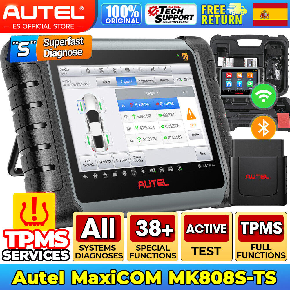 Autel MK808S-TS Pro OBD2 Diagnóstico Sistemas Completos TPMS Superior MK808BT ES