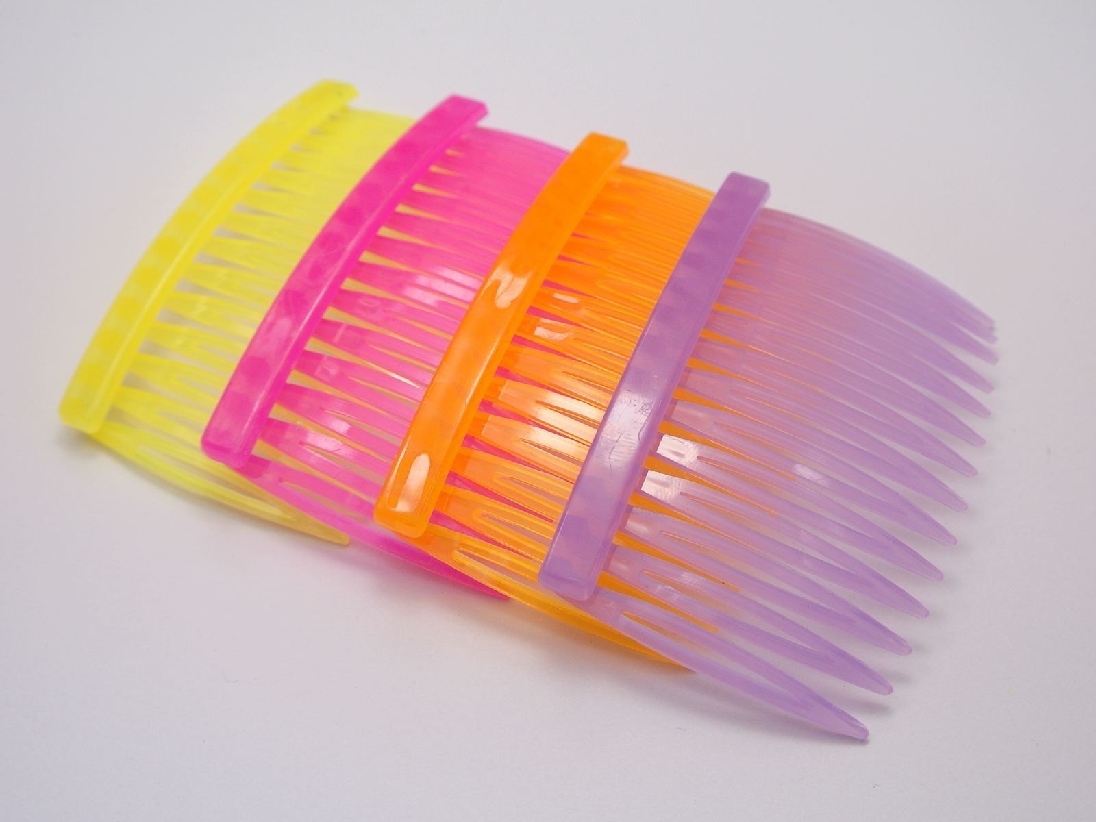 20 Mixed Color Plastic Hair Clips Side Combs Pin Barrettes 70x40mm for