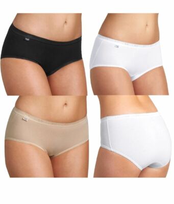 Sloggi Basic+ Cotton Rich Midi Brief Black, White, Grey or Skin 10005038.