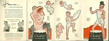Uncut 3-Fold Advertising Flyer - Carter's Circus Family Paper Dolls c1949