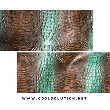 Embossed Leather Crocodile Spine Turquoise, Leather Sheets for Crafters DIY
