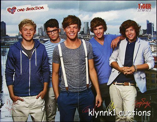 Harry Styles One Direction 2 POSTERS Centerfolds Lot 3093A Justin Bieber on back - Picture 2 of 4