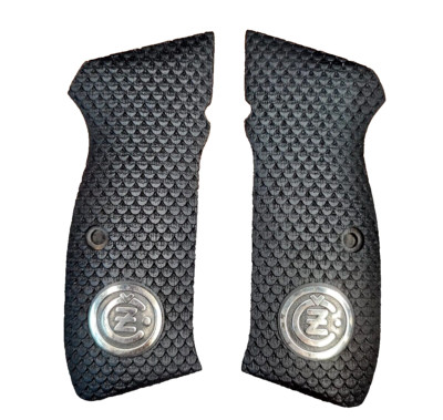 Cz 75b 75 Grips, Handcrafted Textured Pattern Turkish Walnut Wood Gungrip black 