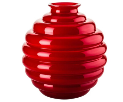 Venini DECO Rosso Murano glass vase made in Italy