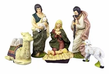 Mary Joseph Jesus Figurines Nativity Religious Christmas Decor Figures 6 Pieces