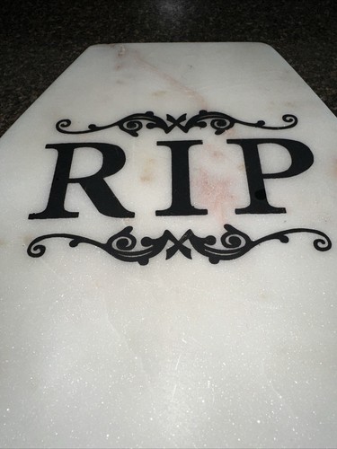 Pottery Barn Halloween Marble Coffin R.I.P. Serving Tray Charcuterie - Picture 2 of 5