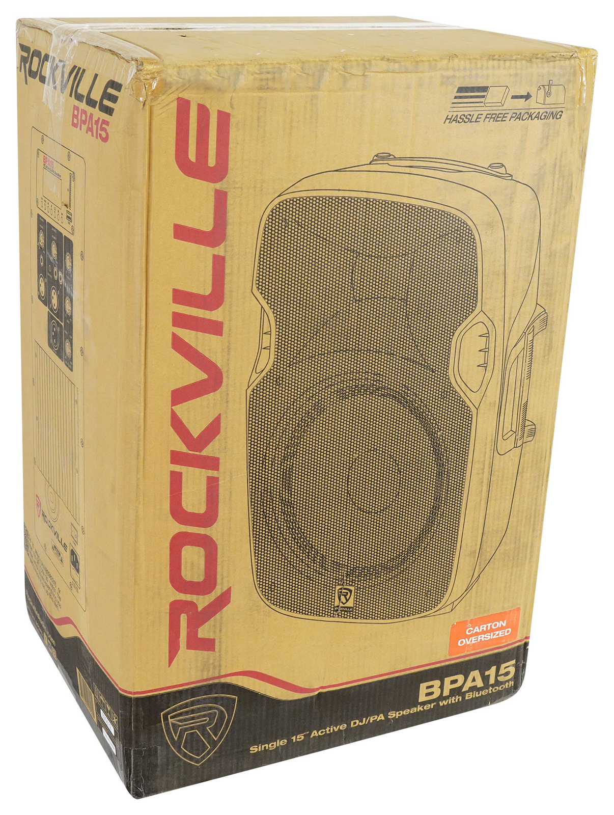 (2) Rockville BPA15 15" Professional Powered 800 Watt DJ PA Speakers w Bluetooth