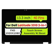 LCD Touch Screen W/Bezel 13.3" FHD for Dell Latitude 3310 2-in-1 RN9GF 0RN9GF
