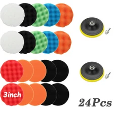 3 inch Car Polishing Buffing Pads for Drill Sponge Kit Set Waxing Foam Polisher