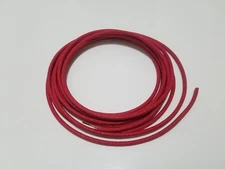 5 feet 10ga Vintage Braided Cloth Covered Primary Wire 10 ga gauge Solid Red