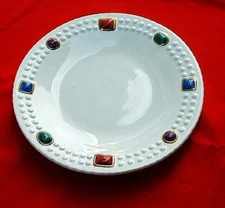 Deruta Ceramic Bijoux Round Jewel Platter Plate Maryse Boxer 12in 