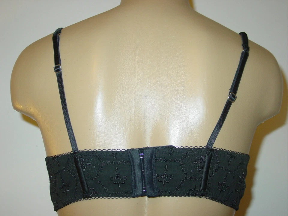 Sujetador Pleasure State Victorias Secret Negro Ojales Estilo Bustier Cinta Borde-L NUEVO Foto 4 de 4