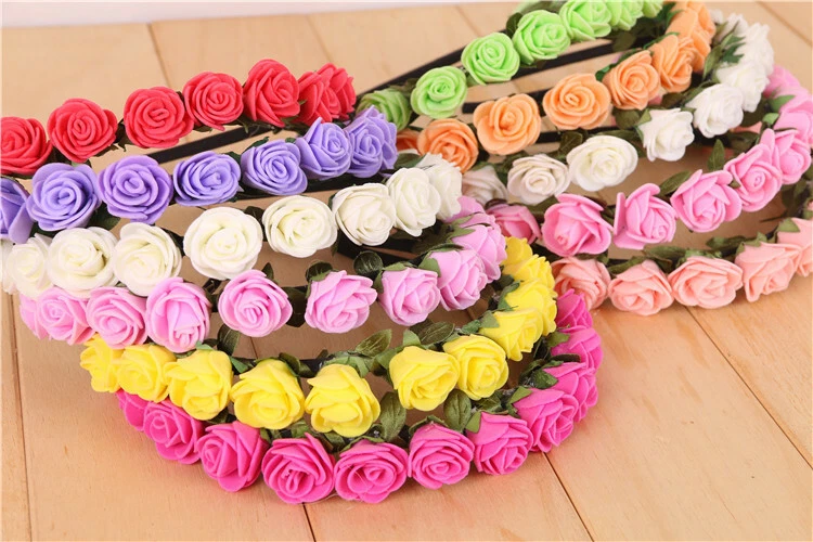 Haarreif ROSEN Blumen Kranz Haarband Blume Haar Blüte Trachten Dirndl 11 Farben - Bild 3 von 4