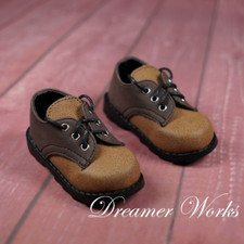 1/4MSD 1/3SD BJD Doll Leather Shoes British Spliced Board Shoes Brown Dark Brown