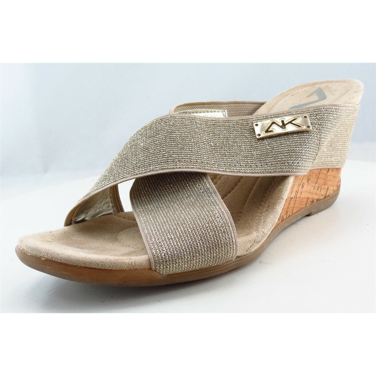 Slides Anne Klein Shoes Anne Klein Slides Beige Synthetic Women