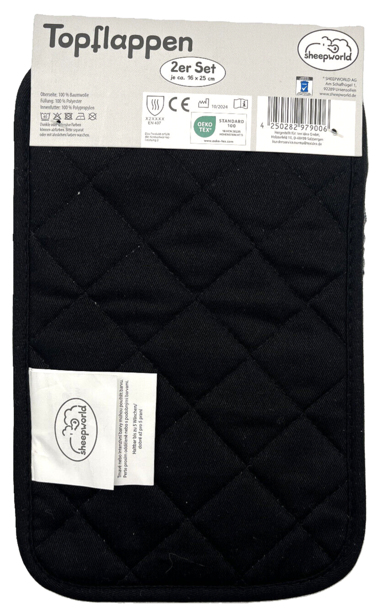 Topflappen-Set Mit Zwerg-Muster - 2 Stück, Hitzebeständig Bis 350°C, Mit Aufhängeschlaufe
