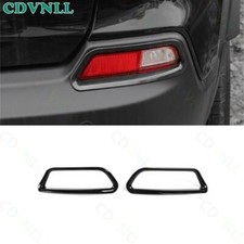 Cubierta de marco de luz antiniebla trasera exterior de auto 2* para Jeep Cherokee 2019+ negro brillante