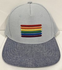 Snapback Hat Rainbow Pride Flag Baseball Cap Blue Multicolor