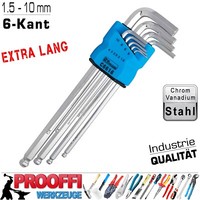 Innensechskant Winkel SchlüSsel Set 1.5 - 10Mm Kugelkopf Lang FüR Inbus Schraube