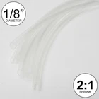 1/8" ID Clear Heat Shrink Tube 2:1 ratio wrap (6x9" = 4 ft) inch/feet/to 3mm
