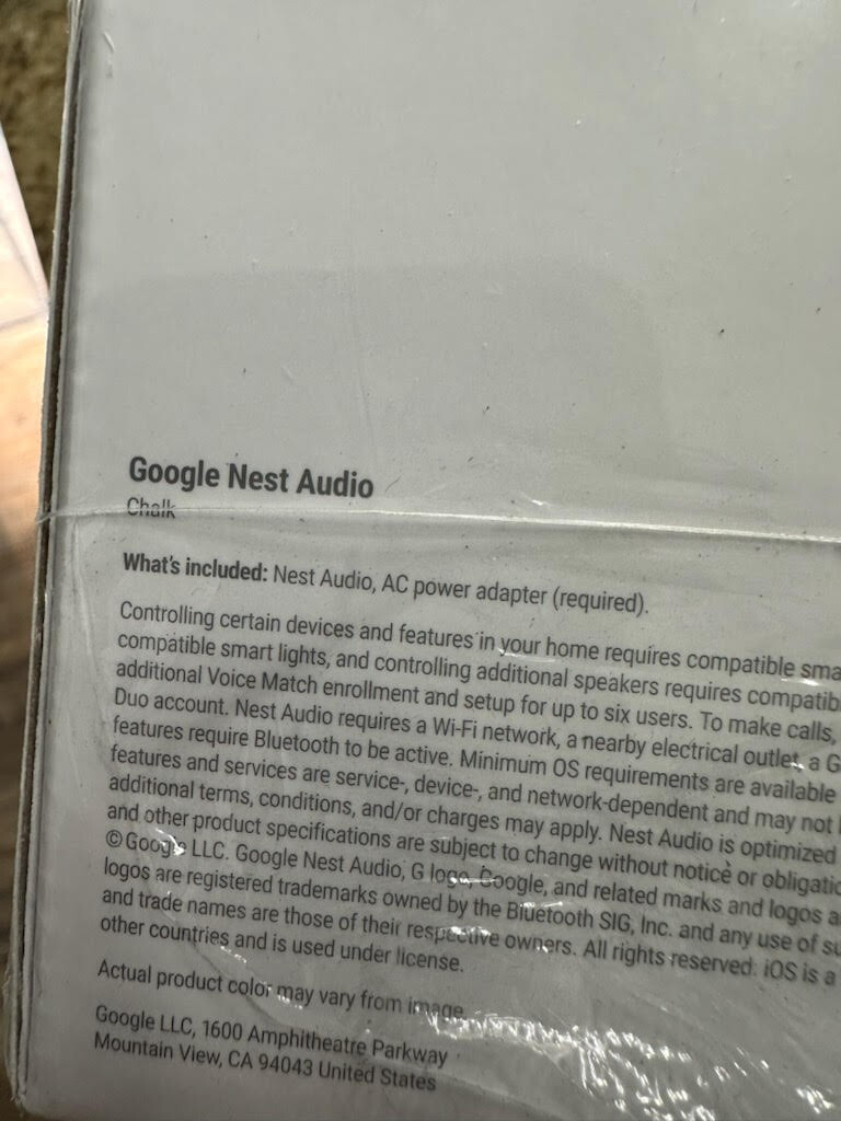 新品未開封 Google Nest Audio Chalk Google Nest Audio - Home WiFi Bluetooth Smart Speaker with