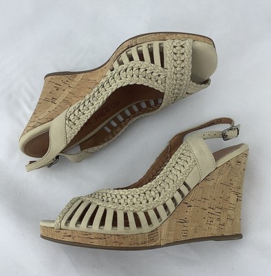 cream wedge heels
