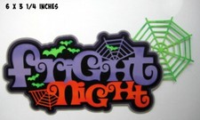 FRIGHT NIGHT HALLOWEEN paper piecing TITLE Premade Scrapbook Pages Rhonda