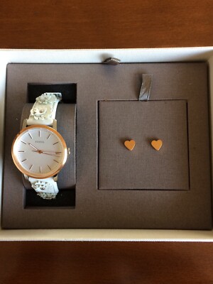 Fossil ES4383 Ladies Watch and Stud Earrings Set RRP 159.-