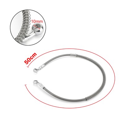 50cm M10 Brake Oil Hose Line Banjo Fitting Stainless Steel Swivel End Silver