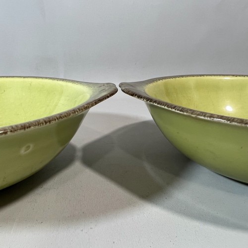 Vtg Lot of 2 Paden City Pottery CASCADE Avocado Round Bowl’s Made in USA - Picture 5 of 11