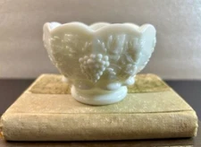 Westmoreland Milk Glass Paneled Grape Mayonnaise or Marmalade Footed Cup