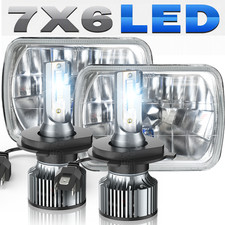 Pair 5x7 7x6 Inch Rectangle Led Headlight Drl Fit Toyota Pickup Truck 4x4wd