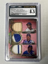 1/1  E Banks, Ryne Sandberg, F Jenkins AUTO 2024 Topps Common Threads Ruby JSA