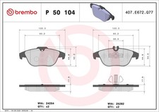 BREMBO Bremsbelagsatz Scheibenbremse PRIME P 50 104 f&uuml;r KLASSE MERCEDES GLK X204