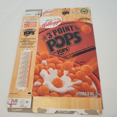 3 Point Basketball Pops Embossed Cereal Box Kellogg's 1999 2001 Basketball NBA 