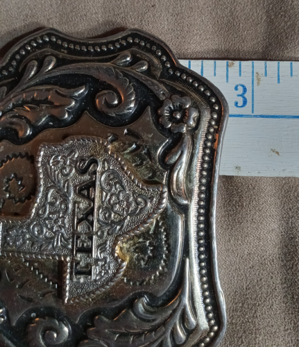 Texas Belt Buckle Lone Star State metal Nice silver gold - Picture 6 of 8