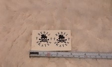 Double Rebel Skates Skateboards Cross Bones Skull Z72B Vintage STICKER