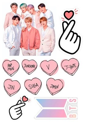 11 Stück BTS Cake Topper, Tortenaufleger, Muffins Oblate Premium