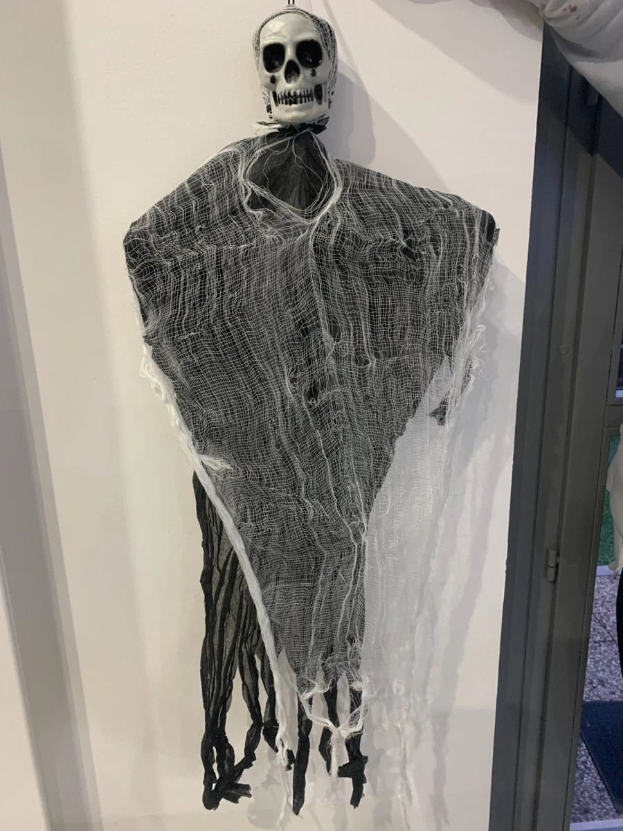SaktopDeco Confezione da 2 ghirlande in feltro nero con teschio con scheletro, ghirlanda di Halloween, decorazioni per feste di compleanno gotiche, decorazioni fai da te per la casa