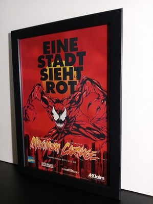 Rare Maximum Carnage SNES MD Werbeblatt Poster Gerahmt Ad Page Framed Werbung