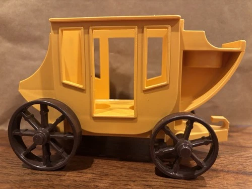 Vintage 1982 Fisher Price Little People Western Town Stagecoach Horse Wagon