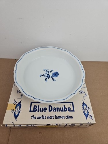 Blue Danube Stil 9" Tortenplatte Zwiebel ohne Etikett auf Boden mit Box - Bild 2 von 7